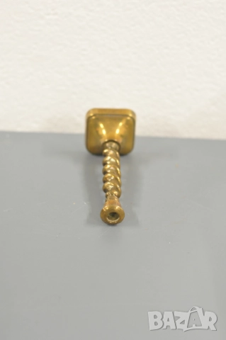 Стар месингов свещник №2, снимка 4 - Антикварни и старинни предмети - 52857303