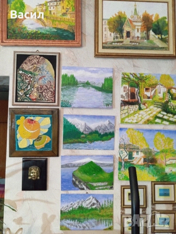 Арт картини масло, светещи камъчета,речни и морски и, снимка 7 - Картини - 52343038