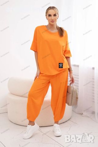 Дамски памучен комплект блуза + панталон, 13цвята , снимка 17 - Комплекти - 46468554