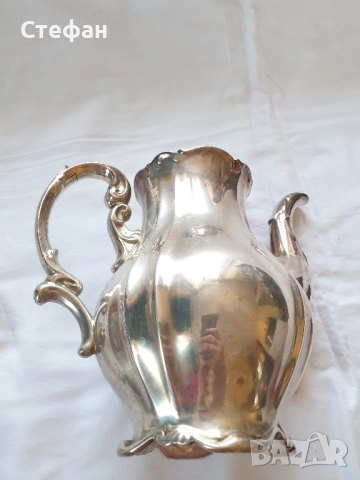 Посребрен порцеланов чайник, снимка 7 - Антикварни и старинни предмети - 52190246