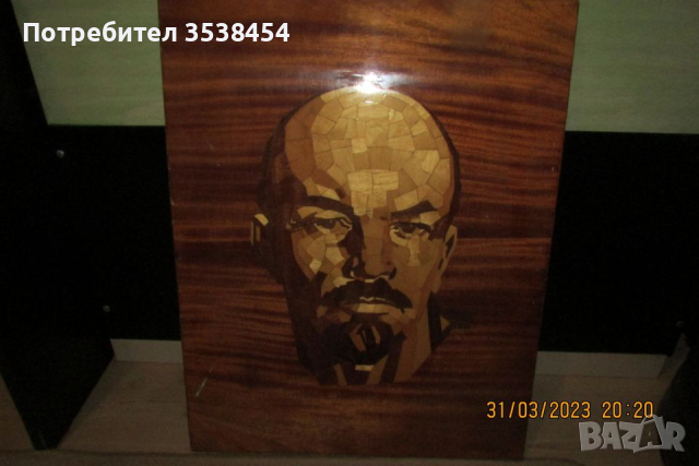 Интарзия "Ленин", снимка 3 - Антикварни и старинни предмети - 44969440
