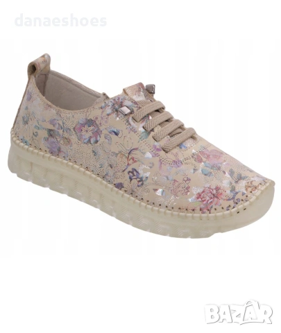 Дамски спортни обувки от естествена кожа с принт на цветя , снимка 4 - Дамски ежедневни обувки - 53822747