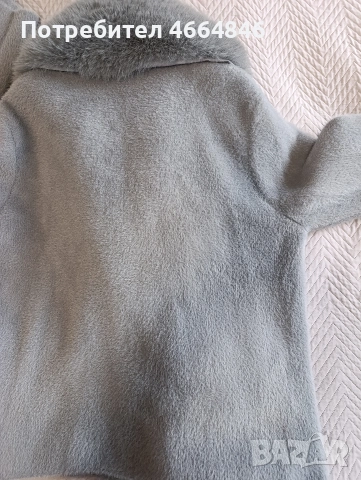 Луксозно палто/жилетка от алпака в сиво, снимка 4 - Жилетки - 53932540