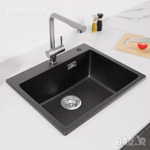 ПРОМОЦИЯ Квадратна мивка Auralum 55 x 45 см AURALUM GRANITE KITCHEN SINK 913258-06-JNC0601, снимка 7 - Други - 50970073