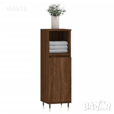 vidaXL Шкаф за баня, кафяв дъб, 30x30x100 см, инженерно дърво(SKU:831555), снимка 2 - Шкафове - 49138758