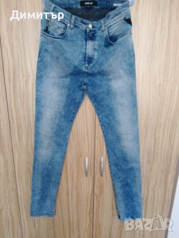 Мъжки еластични  REPLAY slim fit elastan, снимка 5 - Дънки - 53658607