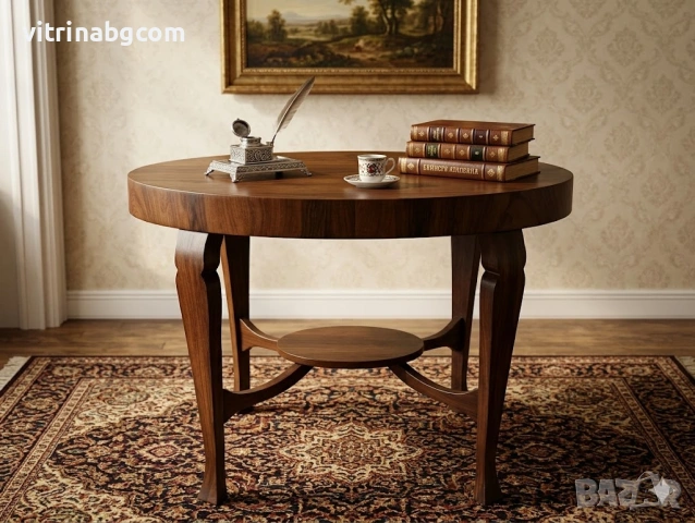 Три Ретро маси от масив и естествен фурнир – Виенски стил / Чипъндейл, снимка 2 - Маси - 53853513