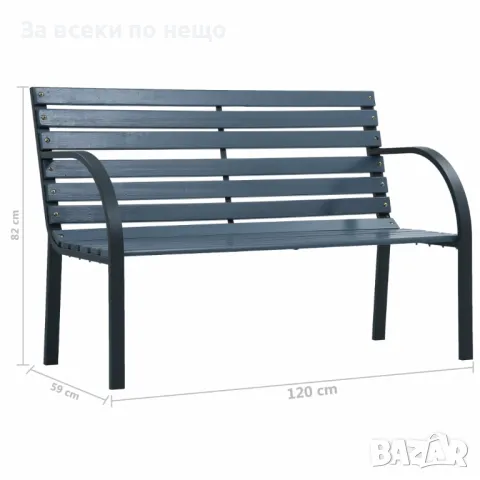 Градинска пейка, 120 cм, сива, дърво Код P415, снимка 3 - Градински мебели, декорация  - 50059885
