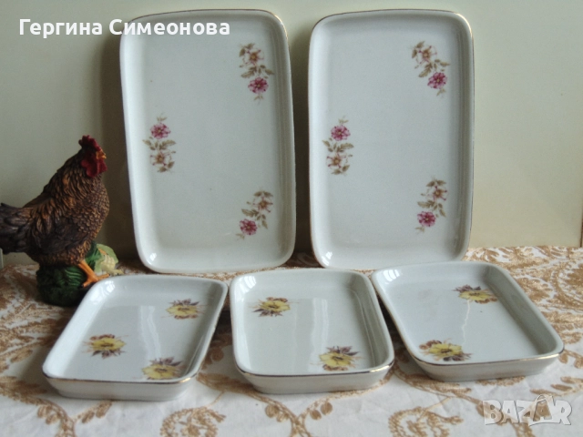 Два лота стар български порцелан, снимка 2 - Чинии - 52641923