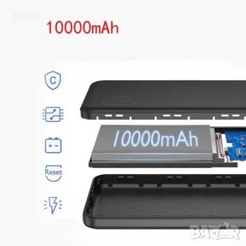 Ултра тънко преносимо зарядно устройство KUULAA power bank 10000mAh - TV500, снимка 1 - Външни батерии - 48316155