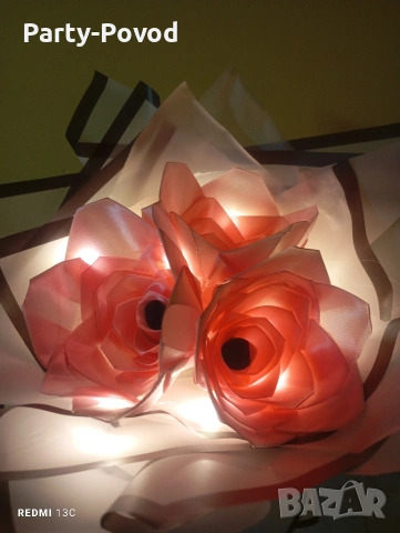 Сатенени букети , снимка 12 - Изкуствени цветя - 53079605