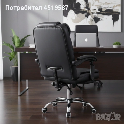 Ергономичен въртящ се офис стол с масаж и поставка за крака, снимка 2 - Столове - 53457326