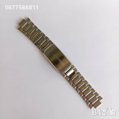 СТОМАНЕНА ВЕРИЖКА ЗА ЧАСОВНИК CASIO С ИЗВИТИ НАКРАЙНИЦИ.ВЕРИЖКИ ЗА ЧАСОВНИЦИ КАСИО С ИЗВИТИ ПЛАСТИНИ, снимка 2 - Каишки за часовници - 51614507