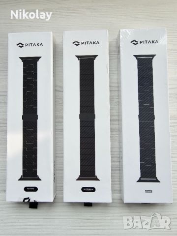 Pitaka Carbon Fiber Apple Watch Link Bands - 38/40 & 42/44mm, снимка 1 - Apple iPhone - 45718279