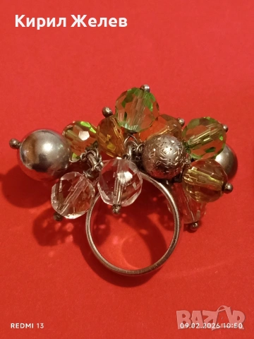 Дизайнерски сребърен пръстен с скъпи редки камъни уникат Арт бижу 53689, снимка 6 - Пръстени - 53410998