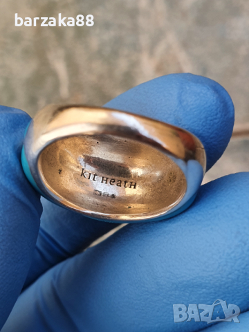 Сребърен пръстен с Емайл Kit Heath, снимка 7 - Пръстени - 44970385