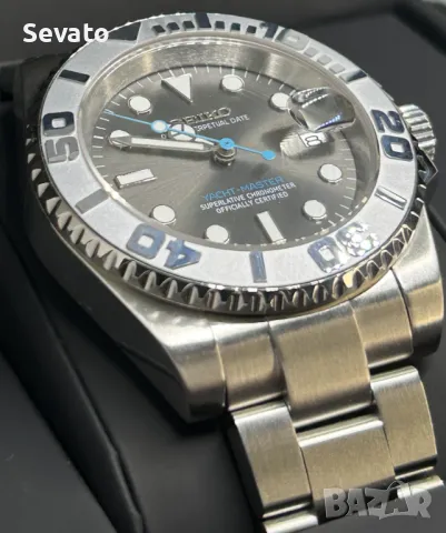 Часовник Seiko Yachtmaster mod (Silver), снимка 1 - Мъжки - 47841187