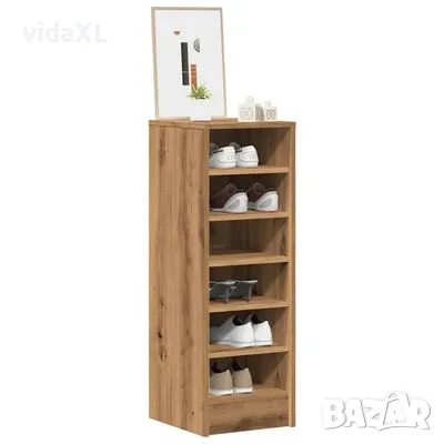 vidaXL Шкаф за обувки, дъб артизан, 32x35x92 см, инженерно дърво（SKU:856715）, снимка 2 - Шкафове - 48653200