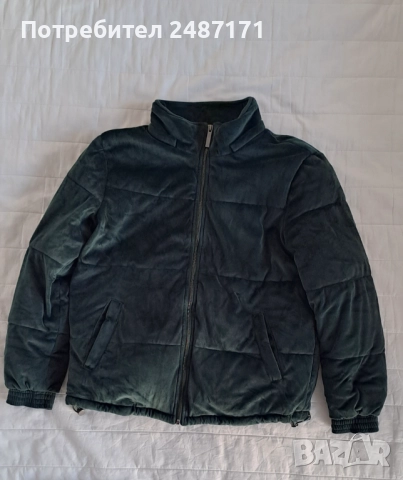 Зелено топло кадифено яке, снимка 2 - Якета - 52795958