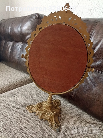 Месингово винтидж огледало , снимка 4 - Огледала - 53400170