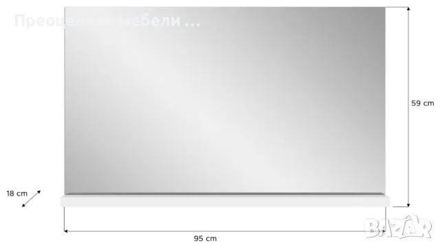 Панел с Огледало и полица Skoskap внос от Германия, снимка 3 - Огледала - 50232070