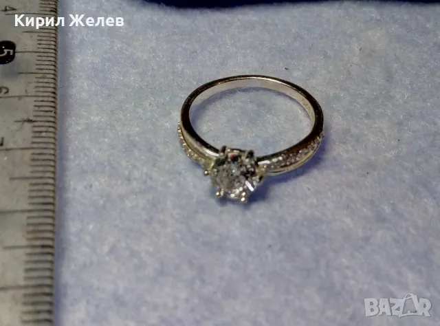 МАРКОВ ДИЗАЙНЕРСКИ СКЪПОЦЕНЕН ГОДЕЖЕН СРЕБЪРЕН ПРЪСТЕН РОДИРАНО СРЕБРО 925 с ИСКРЯЩИ ЦИРКОНИ 27105, снимка 9 - Пръстени - 50416523