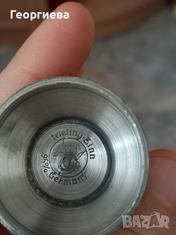 Оловно-цинкови немски чашки и малка халба, снимка 9 - Антикварни и старинни предмети - 51702934