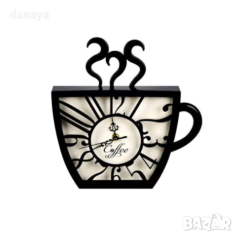 6120 Модерен кухненски стенен часовник Чашка кафе, снимка 5 - Стенни часовници - 51743602