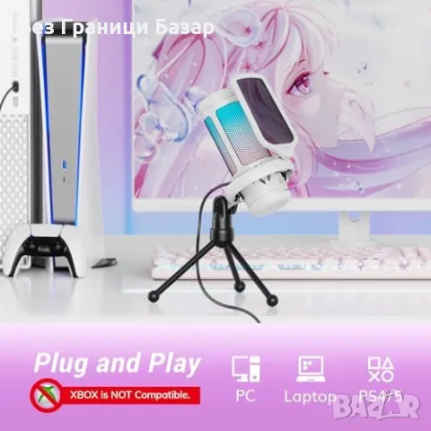 Нов Геймърски USB Микрофон TONOR TC310 с Регулируемо RGB Осветление, снимка 6 - Друга електроника - 50033649