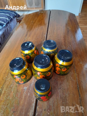 Стара Руска дървена чаша,чаши,хохлома #10, снимка 4 - Други ценни предмети - 53307628