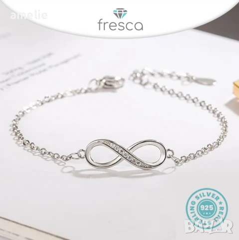 Ново! Гривна Безкрайност Eternity печат ale S 925. Колекция Amélie, снимка 3 - Гривни - 50904660
