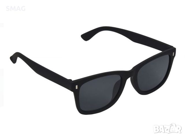 Мъжки слънчеви очила каучук черна рамка тъмни стъкла, снимка 1 - Слънчеви и диоптрични очила - 45974422