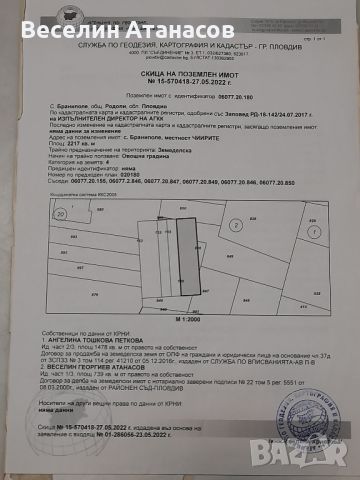 Продавам парцел в гр.Пловдив местността Чиирите , снимка 2 - Парцели - 46152354