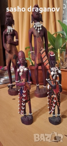 2 ръчно издялани африкански фигурки, снимка 11 - Други ценни предмети - 52500620