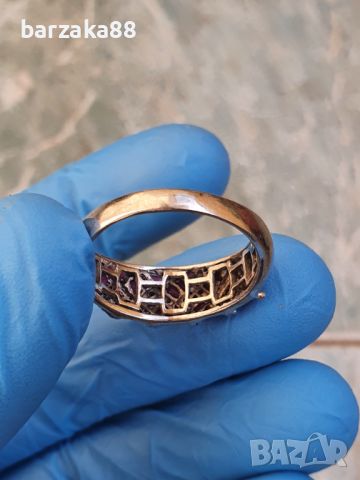 Сребърен пръстен с Рубини, снимка 5 - Пръстени - 45729449