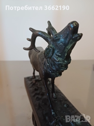 Бронзова фигура на елен, снимка 3 - Статуетки - 52515816