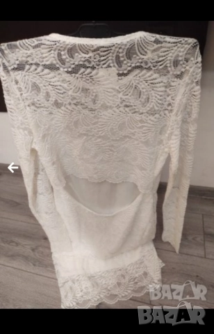 Бяла рокля с дантела , снимка 8 - Рокли - 52557834