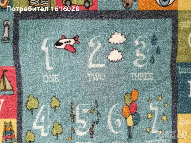 Детски образователен килим с цифри,букви,картинки и фигури на Paco Home., снимка 4 - Други - 49721170