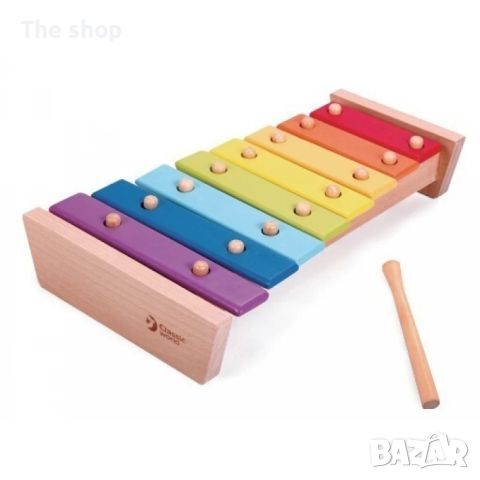 Дървен ксилофон с цветовете на дъгата (004)