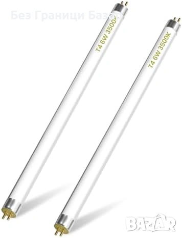 Нови 2 броя комплект Флуоресцентна Тръба T4 G5 6W 232мм Мека Бяла Светлина
