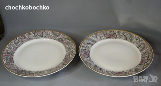 2 Стари порцеланови чинии Български Порцелан Изида Кашмир