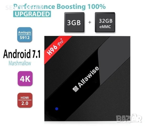 TV Box H96 Pro+, 3GB RAM, 32G ROM, Android 7.1, процесор Amlogic S912