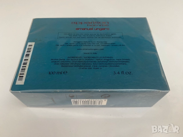 Apparition Homme Emanuel Ungaro 100 ml Eau de Toilette spray new in sealed box !, снимка 2 - Мъжки парфюми - 52305058