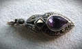 Сребърен медальон с аметист и марказити, снимка 4