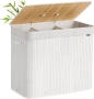Кош за пране 170L, бамбук, сгъваем с капак и чанта за пране SONGMICS, снимка 1