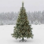 Коледна елха с бели заскрежени връхчета, снимка 1