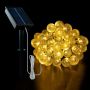 ZeMu Соларни светлини 12 м 100 светодиода водоустойчиви кристални топки за декорация, топло бяло