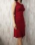 Винтидж дамска асиметрична еластична червена рокля р-р S, снимка 4