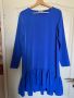 Разкошна къса синя ежедневно елегантна широка кройка рокля волани къдри , снимка 2