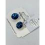 Обеци с кристали SWAROVSKI RIVOLI 12 мм Bermuda Blue син, снимка 2